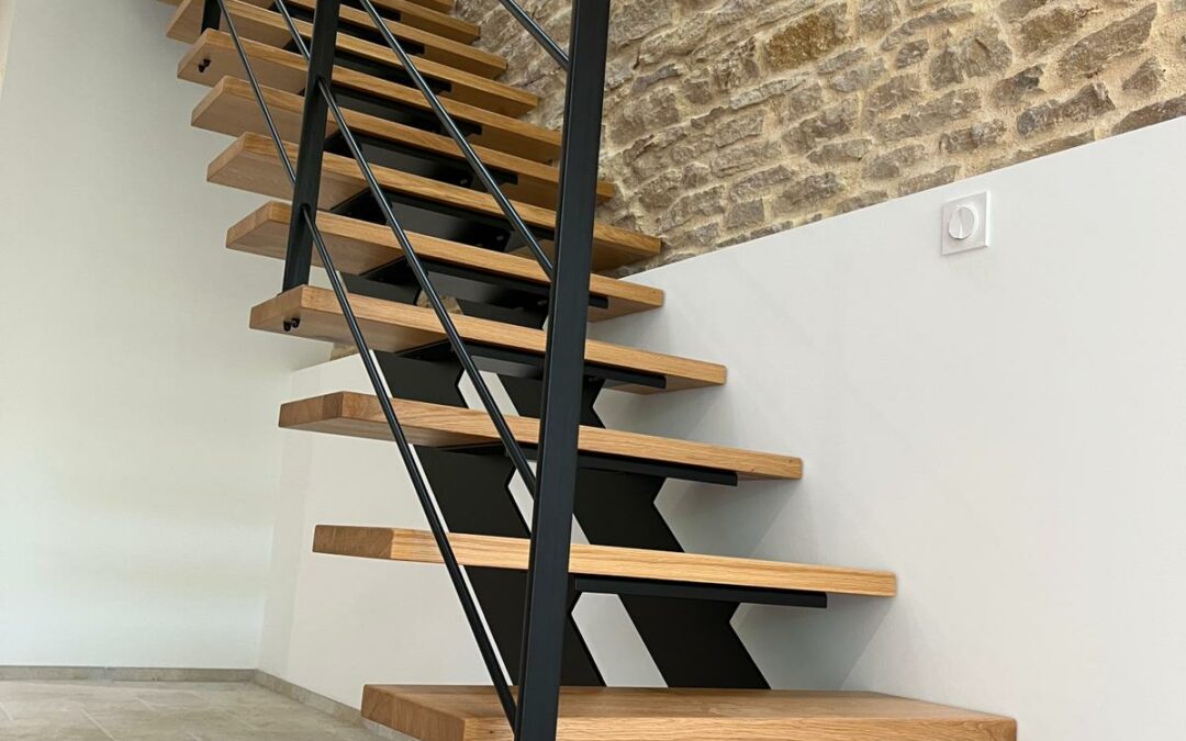 Escalier bois et métal à Mâcon (71) – 1